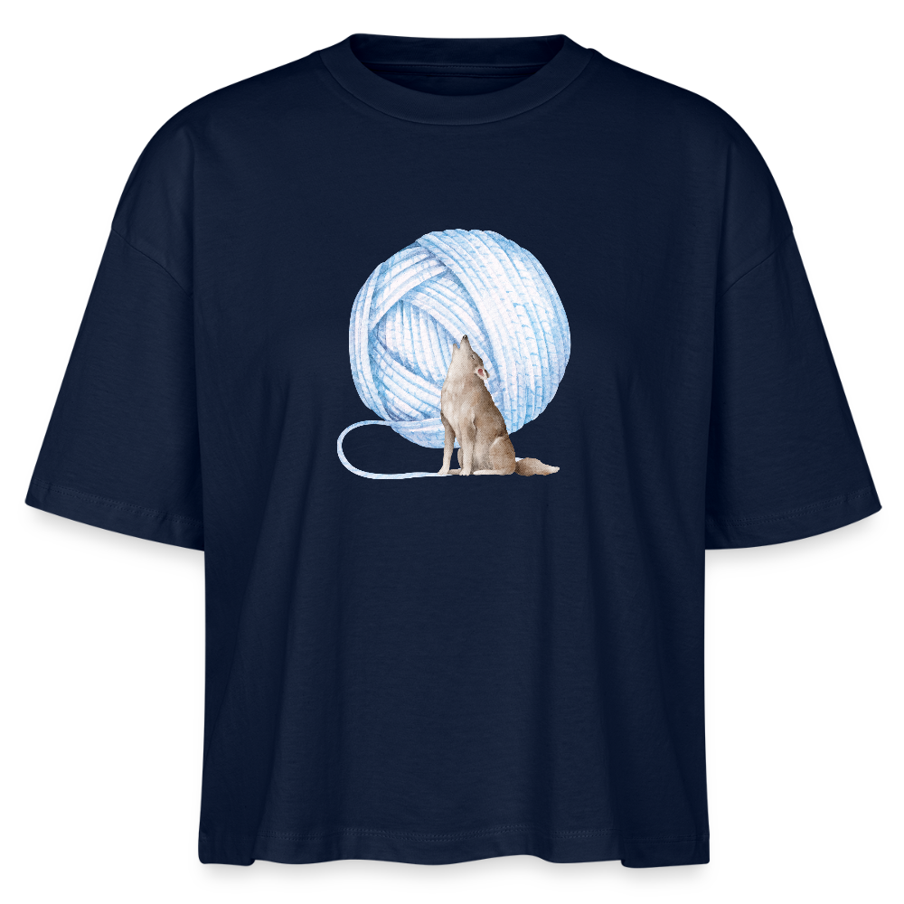 Heulen bei Wollmond // Stanley/Stella Nova Women’s Boxy Organic T-Shirt - navy