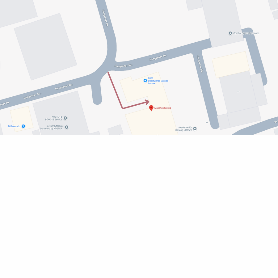 Karte mit markierten Eingang für Maschen Mokka